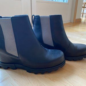 Sorel Black Wedge Booties  Size 10